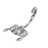 Bauchnabelpiercing aus einer 1.6x10mm Stahlbanane mit plastischem 925 Silber Skorpion Design