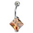 Bauchnabelpiercing 1.6x10mm mit einer XL Zirkonie-Raute in verschiedenen Farben