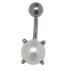 Bauchnabelpiercing 1.6x10mm mit einem 925 Silber Design und einer 8mm Kunstperle