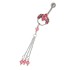 Bauchnabelpiercing Navette, Kettchen und Kristallen Farbe wählbar