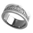 Steel ring with lasered tribal design 036