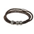 Armband aus Leder - braun oder schwarz -  mit 3 Elementen aus Edelstahl mit individueller Gravur