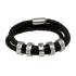 Armband aus Leder braun oder schwarz, mit 5 Elementen aus Edelstahl mit individueller Gravur