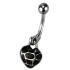 Bauchnabel Piercing mit Herz Anhänger in 925 Sterling Silber, schwarz eingefärbt