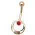 Bauchnabel Piercing aus 9 Karat Gold, elegantes 50er Jahre Motiv, mit Kristall