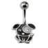 Bauchnabelpiercing 1.6x10mm mit schwarzem Hund aus 925 Silber
