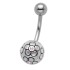 Bauchnabelpiercing mit Blumen 925 Silber Design