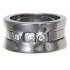 Surgical Steel Ring 2 parts, 3 stones. In mehreren Grössen erhältlich.