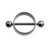 Nipple piercing made of 316L surgical steel in three sizes with balls