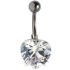 Bauchnabelpiercing herzförmiger Queen Size Zirkonia 1.6x6mm / 1.6x8mm / 1.6x10mm / 1.6x12mm / 1.6x14mm