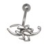 Bauchnabelpiercing 1.6x10mm Chirurgenstahl, Stilisierter Skorpion aus 925 Silber