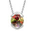 Kette und Anh&auml;nger aus 925 Sterling Silber mit einem Multicolor-Kristall