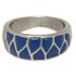 Steel ring with blue acrylic