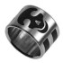 Stahlring mit schwarzem Totenkopf Motiv 092