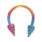 Hufeisen Piercing aus Titan in 1.0 bis 1.6mm St&auml;rke, Spike SC