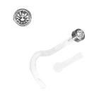 Bioplast Nasenstecker mit einer Titankugel mit Swarovski Kristall