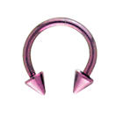 Hufeisen Piercing aus Titan in 1.0 und 1.2mm St&auml;rke, Spike US