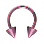 Hufeisen Piercing aus Titan in 1.6mm St&auml;rke, Spike US