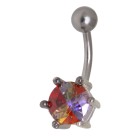 Bauchnabelpiercing mit Multi-Color Kristall