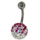 Bauchnabel K&ouml;rperschmuck Piercing mit  Kristallen in1.6x6mm / 1.6x8mm / 1.6x10mm / 1.6x12mm / 1.6x14mm L&auml;nge, 80-13