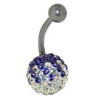 Bauchnabel K&ouml;rperschmuck Piercing mit  Kristallen in1.6x6mm / 1.6x8mm / 1.6x10mm / 1.6x12mm / 1.6x14mm L&auml;nge, 80-14