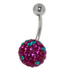 Bauchnabel K&ouml;rperschmuck Piercing mit  Kristallen in1.6x6mm / 1.6x8mm / 1.6x10mm / 1.6x12mm / 1.6x14mm L&auml;nge, 80-3