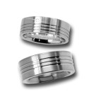 Titan Ring mit Diamant 3 Rillen seitlich