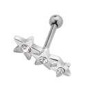 Helix Ohrpiercing 1.2x6mm mit Sternen Design 925 Sterling Silber