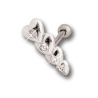 Helix Ohrpiercing 1.2x6mm mit Herz Design aus 925 Sterling Silber