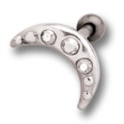 Helix Ohrpiercing 1.2x6mm mit Mond Design aus 925 Sterling Silber