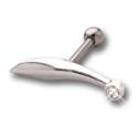 Helix Ohrpiercing 1.2x6mm mit 925 Sterling Silberdesign mit einem kleinen Swarovski Kristall