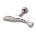 Helix Ohrpiercing 1.2x6mm mit 925 Sterling Silberdesign mit einem kleinen Swarovski Kristall