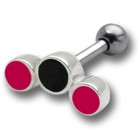 TIP Ohrpiercing mit 925 Silber UV-Design und 316L Barbell 12E