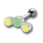 TIP Ohrpiercing mit 925 Silber UV-Design und 316L Barbell 12UV