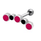 TIP Ohrpiercing mit 925 Silber UV-Design und 316L Barbell 15E