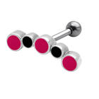 TIP Ohrpiercing mit 925 Silber UV-Design und 316L Barbell 15E