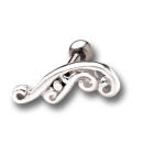 Helix Ohrpiercing mit Tattoo-Design 1 Kristall aus 925 Sterling Silber, links