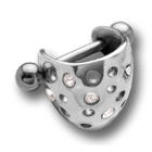 Helix Ohrpiercing  925 Sterling Silberdesign und Schild mit Kristallen 1.2x6mm
