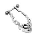 Helix Ohrpiercing 1.2x6mm mit 925 Sterling Silberdesign Schriftzug LOVE und Kristall