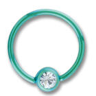 Titan BCR mit einer Klemmkugel mit Kristall 1.2mm