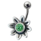 Bauchnabel Piercing mit Blüten Design, 8blättrig