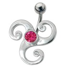 Stahl Bauchnabel Piercing mit abstraktem Motiv