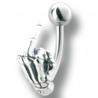 Bauchnabel Körperschmuck Piercing mit Mittelfinger Design