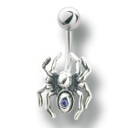 Bauchnabel Körperschmuck Piercing mit 925 Silber Spinne