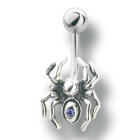 Bauchnabel K&ouml;rperschmuck Piercing mit 925 Silber Spinne