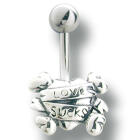 Bauchnabel K&ouml;rperschmuck Piercing mit Herz Design, 1.6x6mm / 1.6x8mm / 1.6x10mm / 1.6x12mm / 1.6x14mm