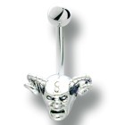 Belly button body jewelry piercing with devil design, 1.6x6mm / 1.6x8mm / 1.6x10mm / 1.6x12mm / 1.6x14mm