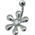 Bauchnabel Piercing Stahl mit Blütendesign - das Prilblümchen in Silber!