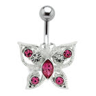 Bauchnabel Piercing mit Schmetterlings 925 Silber Motiv 603