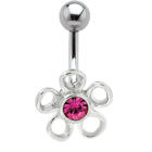 Bauchnabel Piercing mit 925 silber Blumen Motiv  87